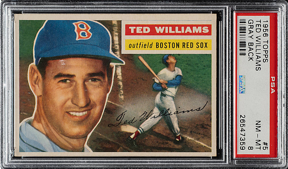 1956 Topps #5 Ted Williams Gray Back PSA NM-MT 8