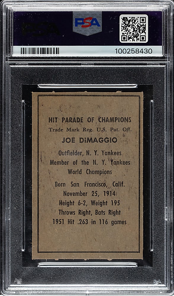 1952 Berk Ross Joe DiMaggio PSA NM-MT 8