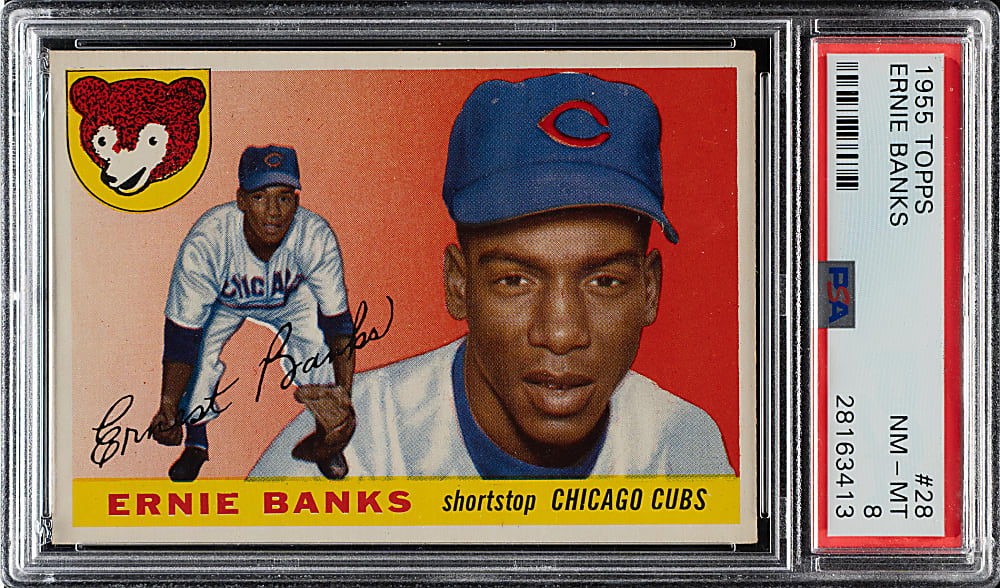 1955 Topps #28 Ernie Banks PSA NM-MT 8