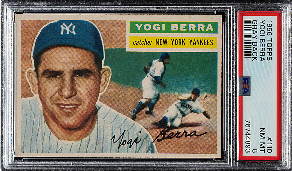 1956 Topps #110 Yogi Berra Gray Back PSA NM-MT 8