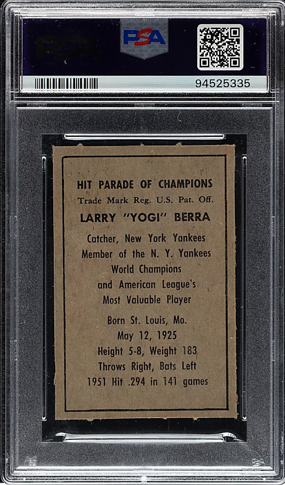1952 Berk Ross Yogi Berra PSA NM-MT 8