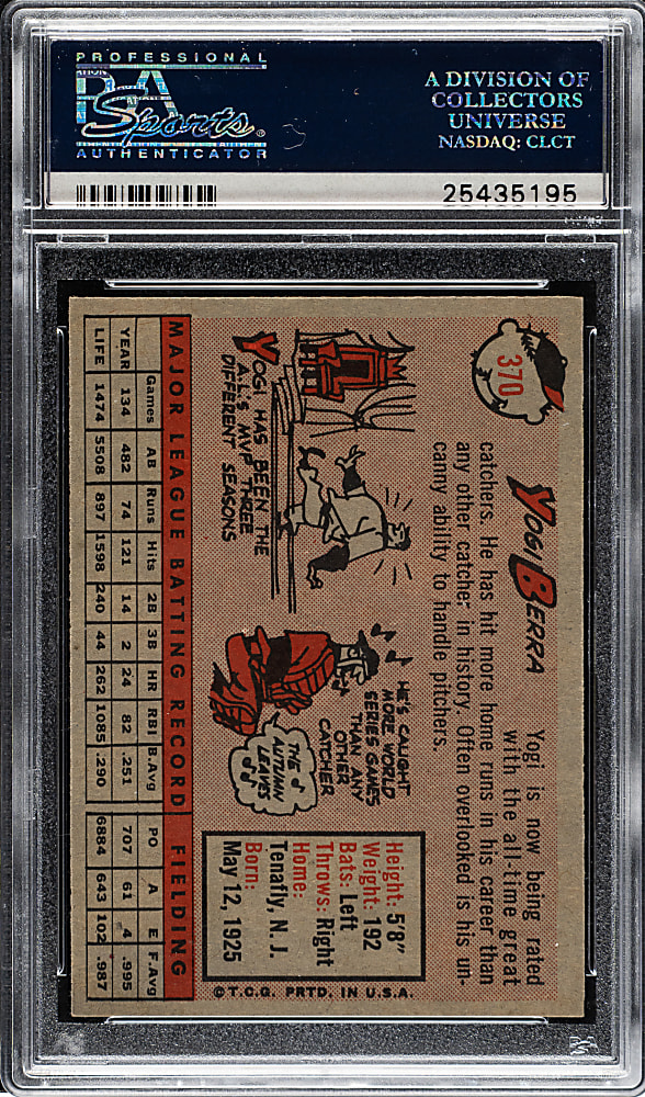 1958 Topps #370 Yogi Berra PSA NM-MT+ 8.5