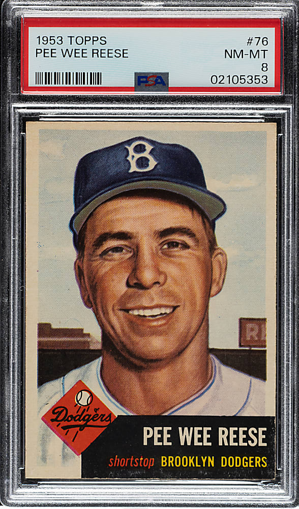 1953 Topps #76 Pee Wee Reese PSA NM-MT 8