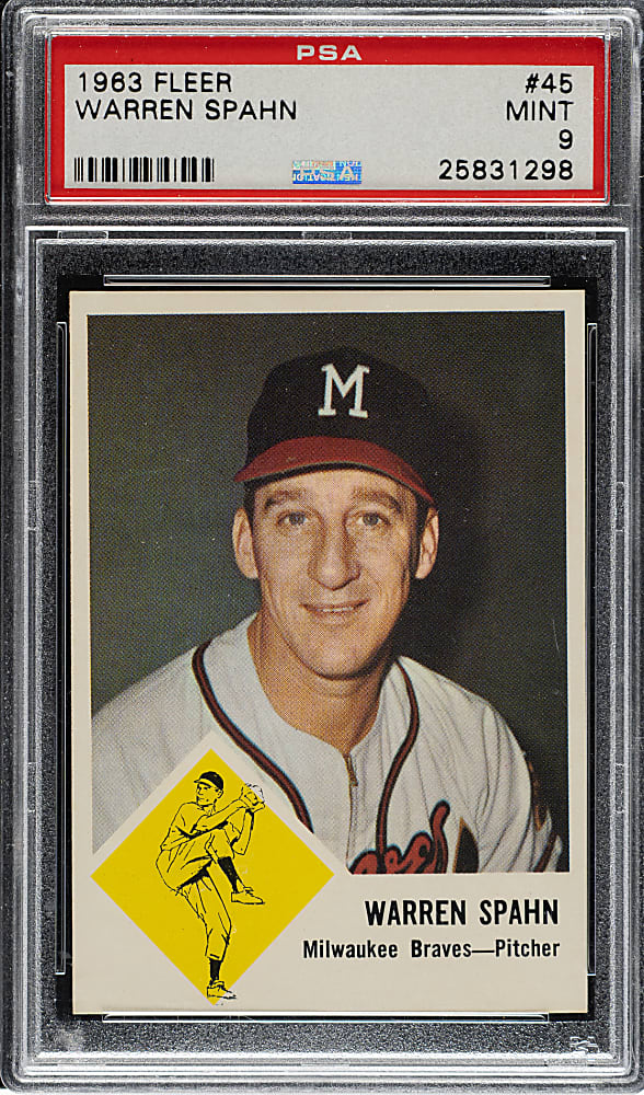 1963 Fleer #45 Warren Spahn PSA MINT 9