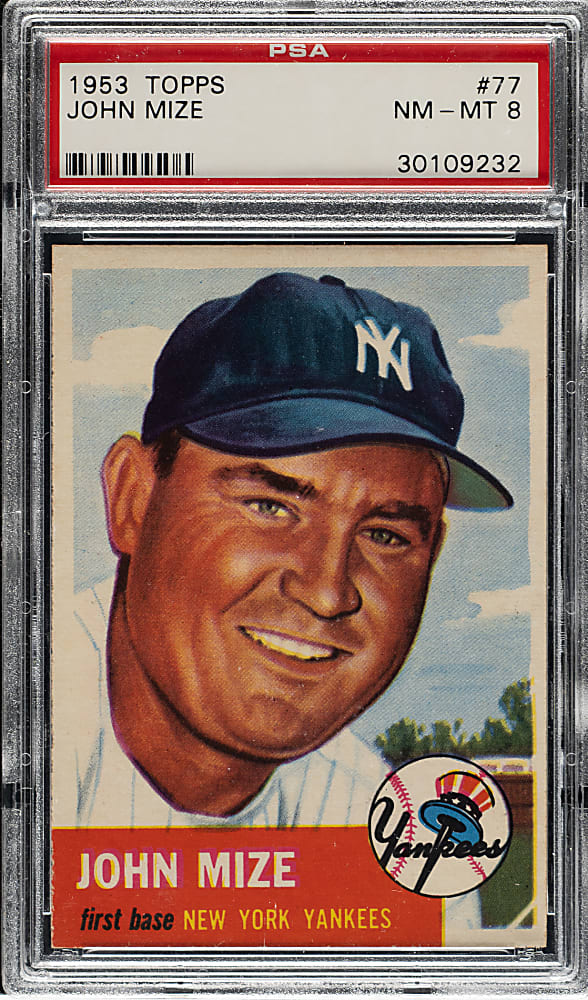 1953 Topps #77 Johnny Mize PSA NM-MT 8