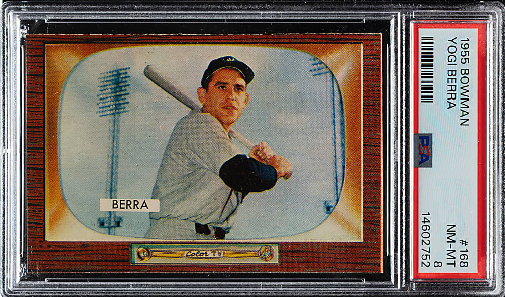 1955 Bowman #168 Yogi Berra PSA NM-MT 8