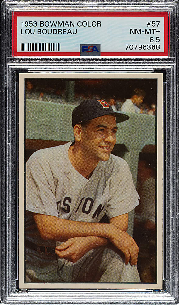 1953 Bowman Color #57 Lou Boudreau PSA NM-MT+ 8.5