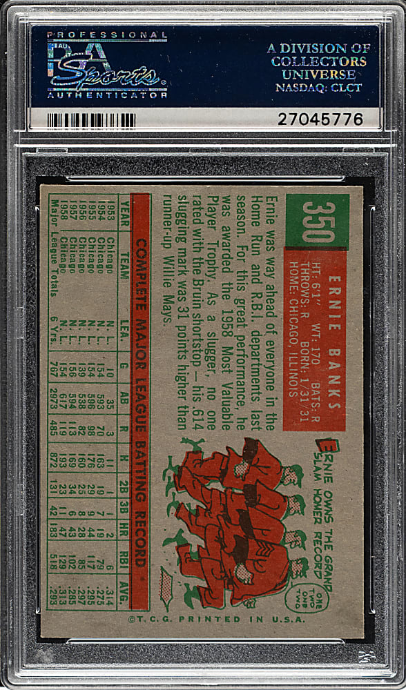 1959 Topps #350 Ernie Banks PSA NM-MT 8