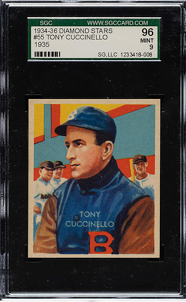 1934-1936 R327 Diamond Stars #55 Tony Cuccinello SGC MINT 96 - 1 of 1 - Highest Graded!
