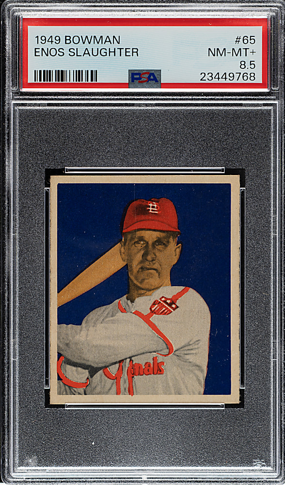 1949 Bowman #65 Enos Slaughter PSA NM-MT+ 8.5