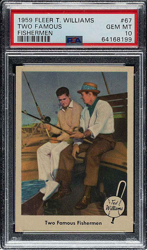 1959 Fleer Ted Williams #67 "Two Famous Fishermen" PSA GEM MINT 10 - 1 of 3!