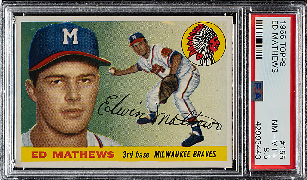 1955 Topps #155 Ed Mathews PSA NM-MT+ 8.5