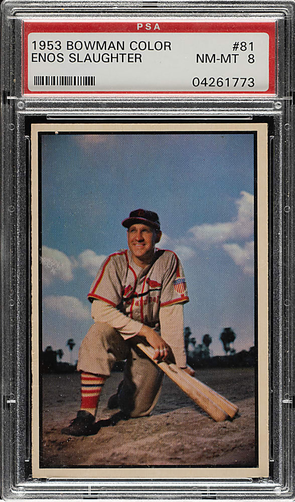 1953 Bowman Color #81 Enos Slaughter PSA NM-MT 8