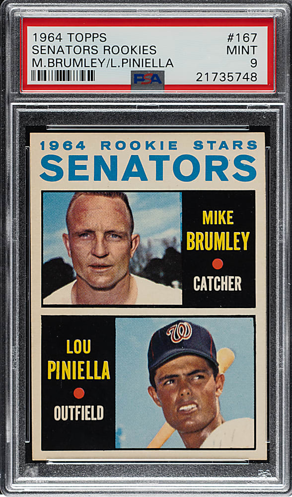 1964 Topps #167 Lou Piniella Rookie PSA MINT 9 - Highest Graded!