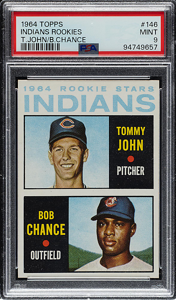 1964 Topps #146 Tommy John Rookie PSA MINT 9