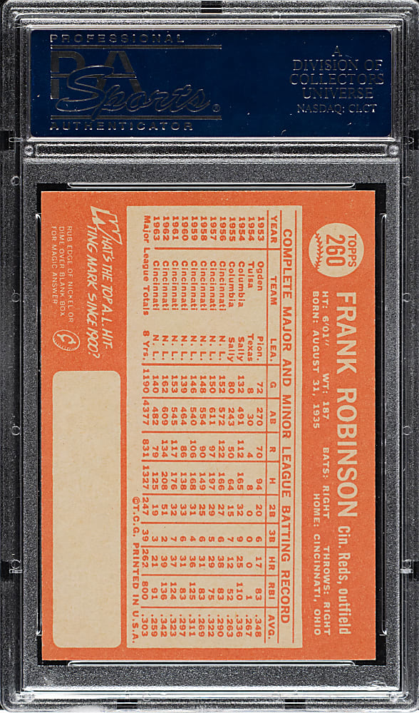 1964 Topps #260 Frank Robinson PSA MINT 9
