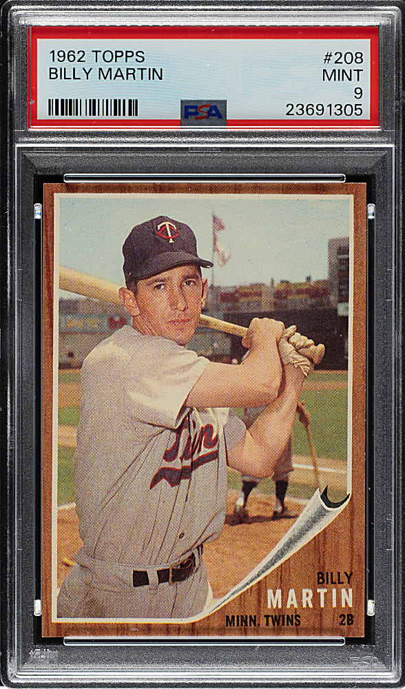 1962 Topps #208 Billy Martin PSA MINT 9 - Highest Graded!