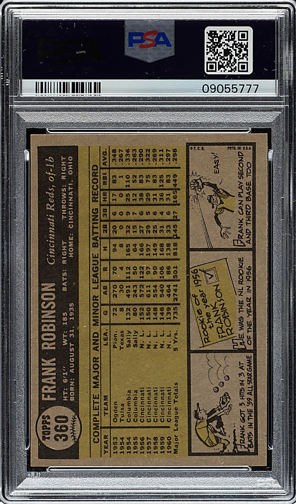 1961 Topps #360 Frank Robinson PSA MINT 9