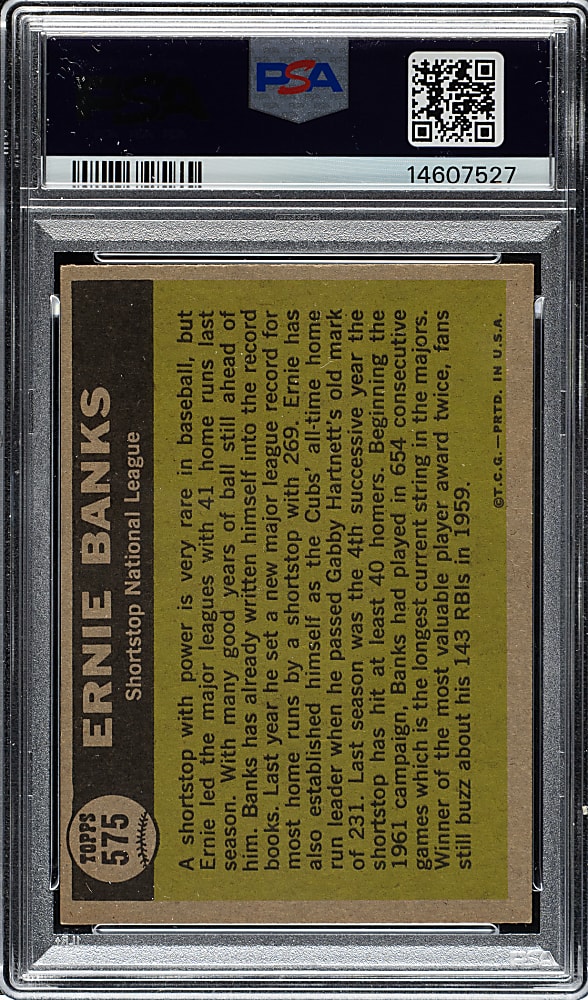 1961 Topps #575 Ernie Banks All-Star PSA MINT 9