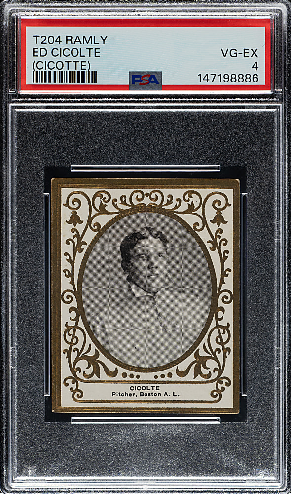 1909 T204 Ramly Tobacco Ed Cicotte PSA VG-EX 4