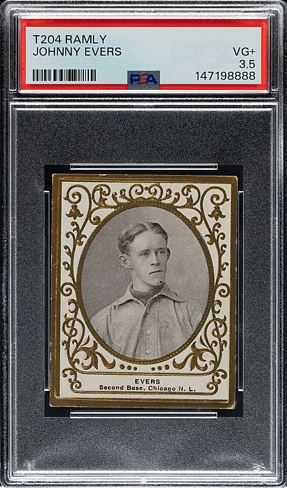 1909 T204 Ramly Tobacco Johnny Evers PSA VG+ 3.5