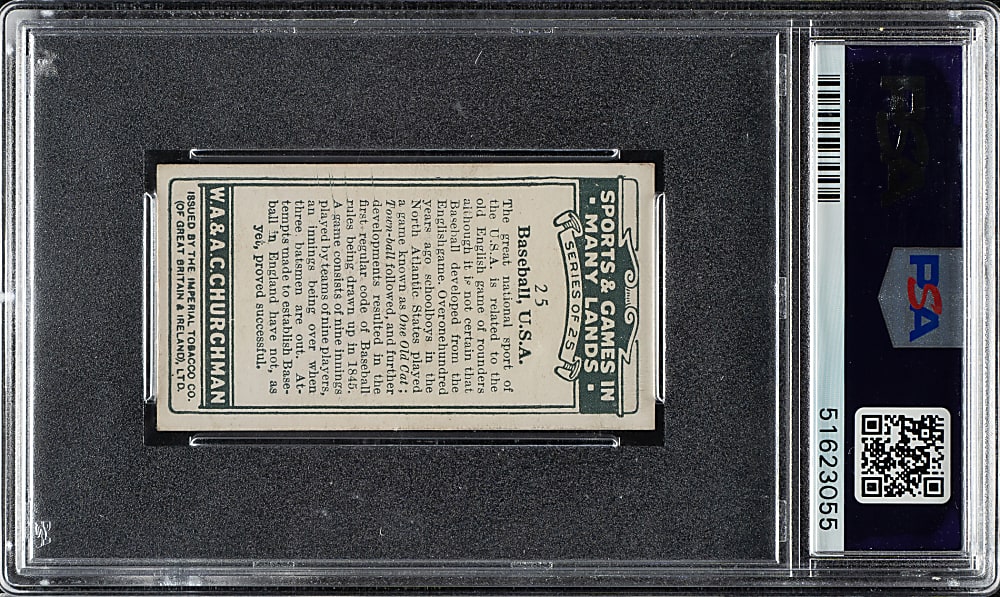 1929 Churchman "Sports and Games in Many Lands" #25 Baseball with Babe Ruth PSA NM-MT 8