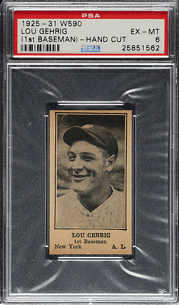 1925-1931 W590 Lou Gehrig PSA EX-MT 6 - 1 of 1 - Rookie Era!