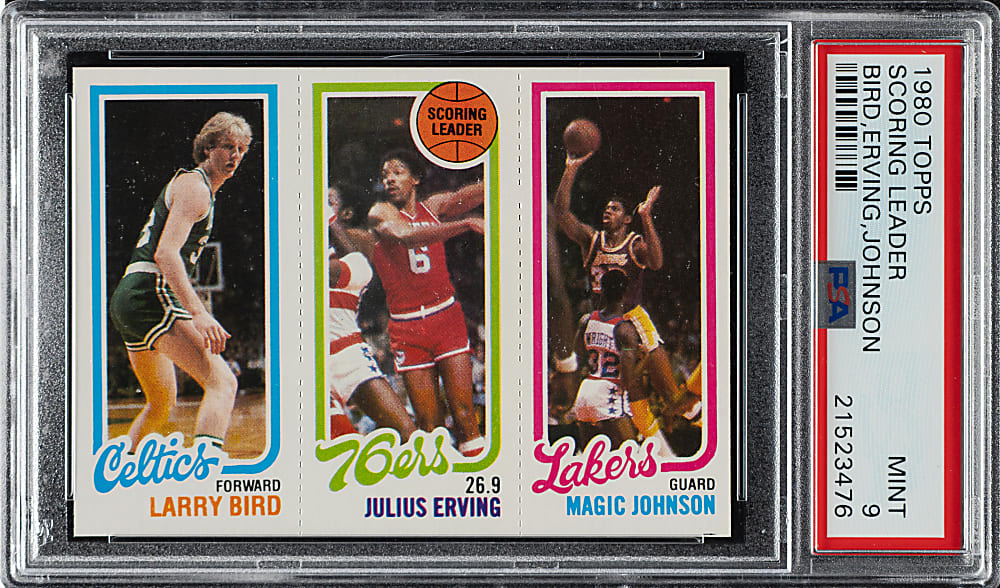 1980-1981 Topps Basketball Larry Bird/Magic Johnson Rookie PSA MINT 9