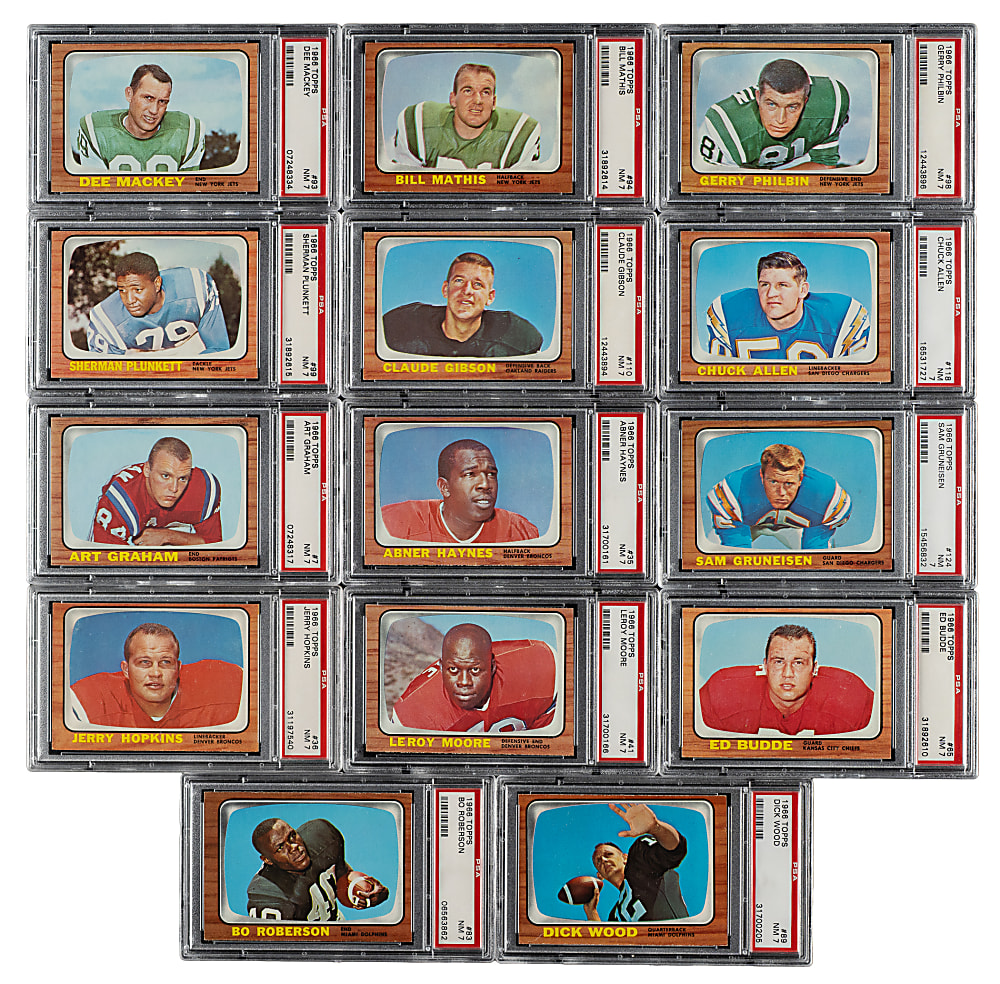 1966 Topps Football Complete Set (132) Including 17 PSA- and GAI-Graded Cards