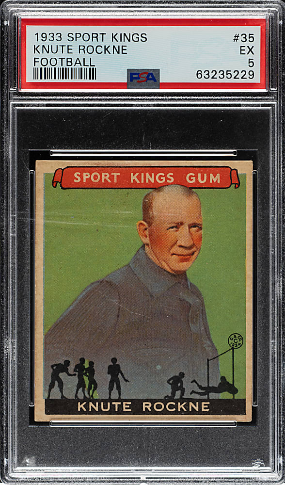 1933 R338 Sport Kings #35 Knute Rockne PSA EX 5