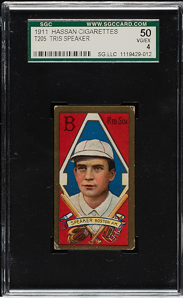 1911 T205 Gold Border Tris Speaker SGC VG/EX 50