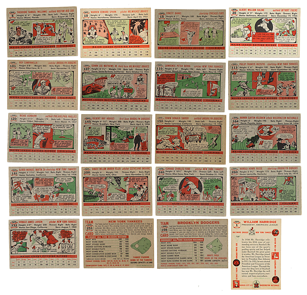 1956 Topps Complete Set (340)