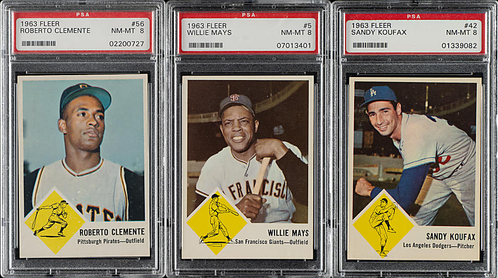 1963 Fleer PSA NM-MT 8 Complete Set (67)