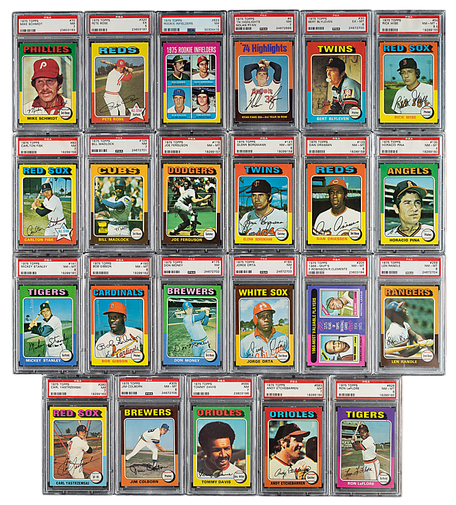 High-Grade 1975 Topps Complete Set (660) Including 27 PSA-Graded Cards
