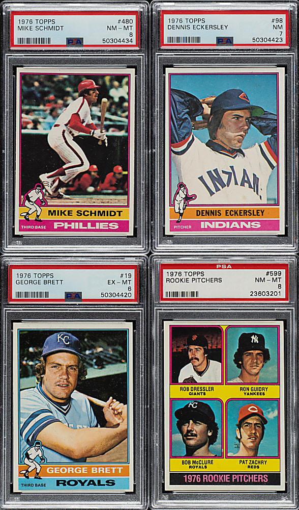 High-Grade 1976 Topps Complete Set (660) Plus Traded Series (44) Including 24 PSA-Graded Cards