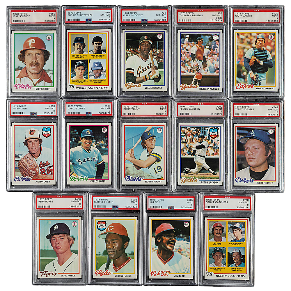 1978 Topps Complete Set (726) Including 18 PSA-Graded Cards