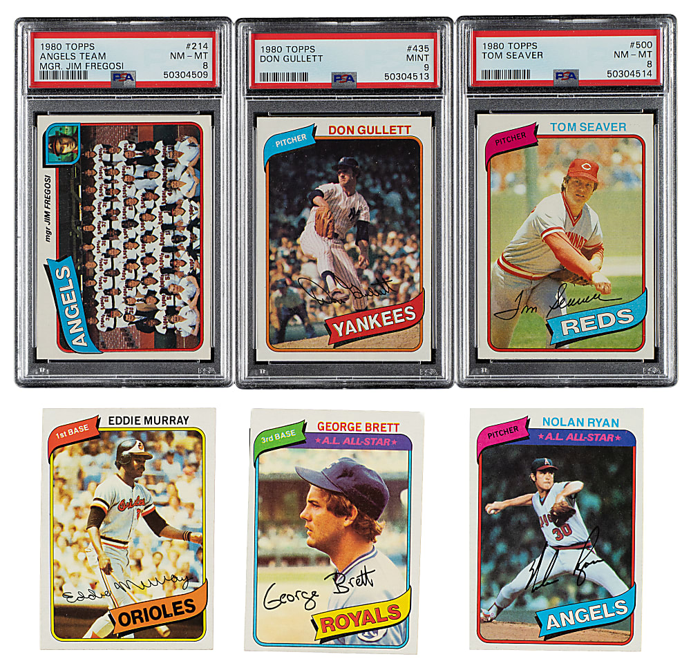 High-Grade 1980 Topps Complete Set (726) Including Rickey Henderson Rookie PSA NM-MT 8