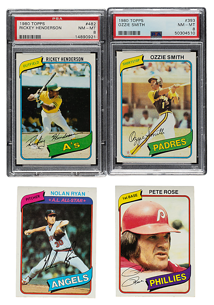 High-Grade 1980 Topps Complete Set (726) Including Rickey Henderson Rookie PSA NM-MT 8
