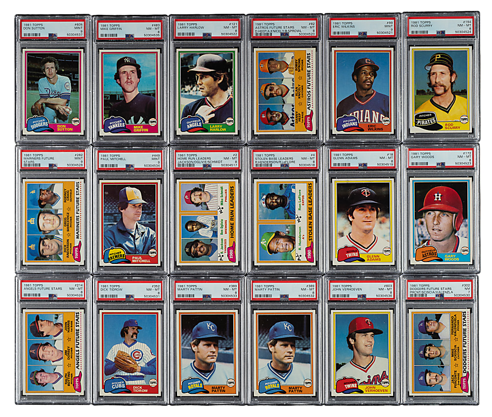 High-Grade 1981 Topps Complete Set Trio (3 Sets, 2,178 Cards) Including 21 PSA-Graded Cards