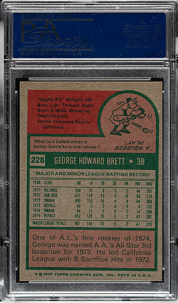 1975 Topps #228 George Brett Rookie PSA NM-MT 8