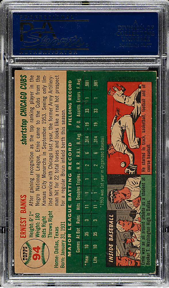 1954 Topps #94 Ernie Banks Rookie PSA VG-EX 4