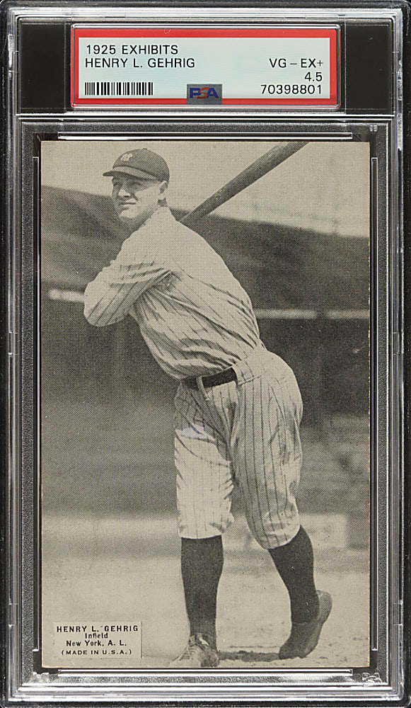 1925 Exhibits Lou Gehrig Rookie PSA VG-EX+ 4.5