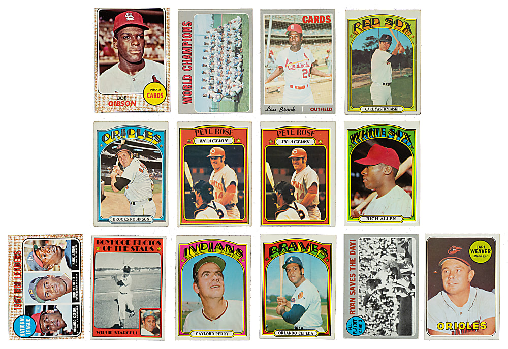 1968 to 1972 Topps Collection (1,698) Including 69 Hall of Famers