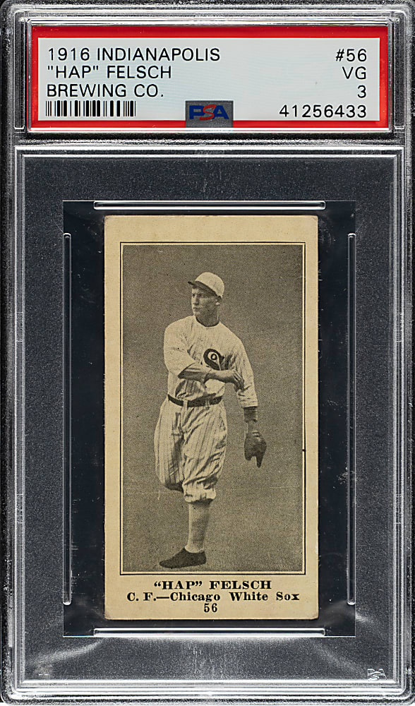 1916 M101-4 Indianapolis Brewing Co. #56 Hap Felsch Rookie ("Black Sox") PSA VG 3 - 1 of 1 - Highest Graded!