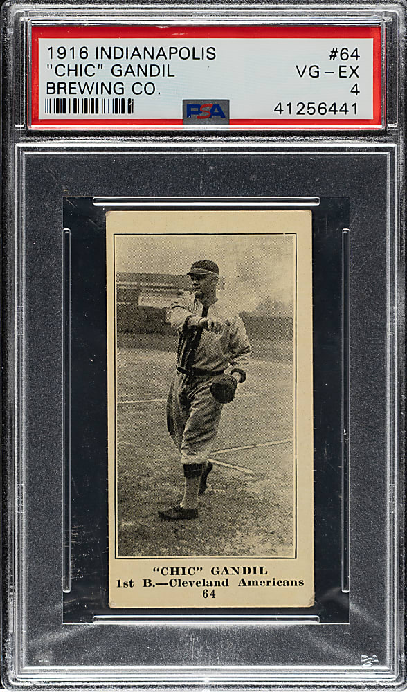 1916 M101-4 Indianapolis Brewing Co. #64 Chic Gandil ("Black Sox") PSA VG-EX 4 - 1 of 1 - Highest Graded!
