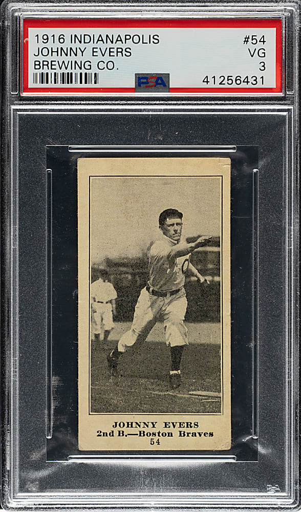 1916 M101-4 Indianapolis Brewing Co. #54 Johnny Evers PSA VG 3 - 1 of 1 - Highest Graded!