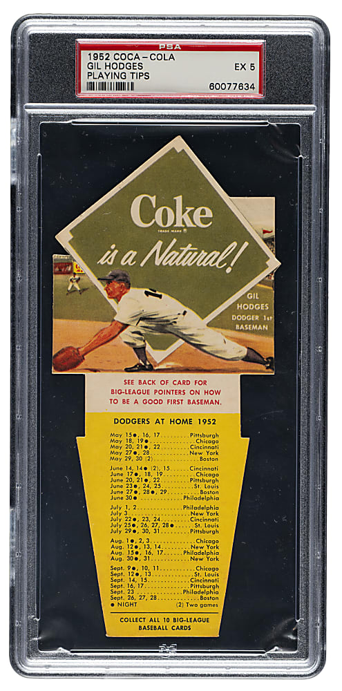 1952 Coca-Cola Playing Tips Gil Hodges PSA EX 5