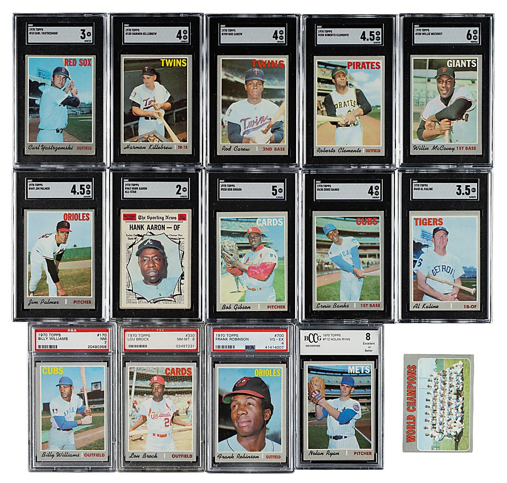 1970 Topps Near-Complete Set (715/720) Including 91 PSA- and SGC-Graded Cards