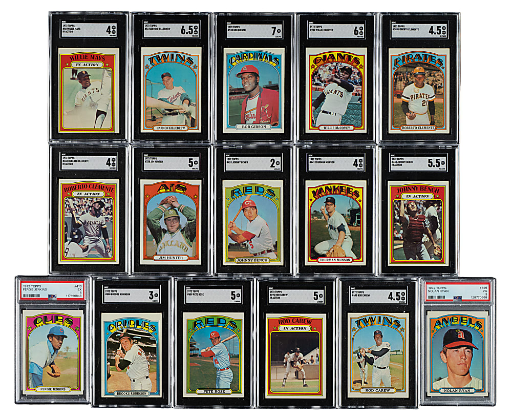 1972 Topps Near-Complete Set (780/787) Including 90 SGC- and PSA-Graded Cards
