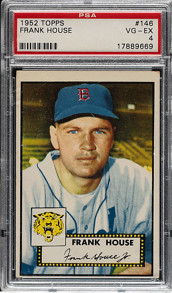 1952 Topps #146 Frank House PSA VG-EX 4 - Rare "Yellow Tigers Logo" Variation